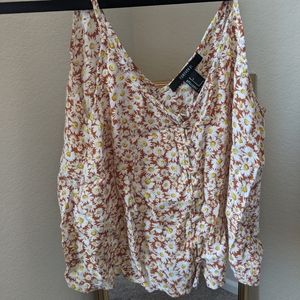 Red, yellow, and white sunflower tank top